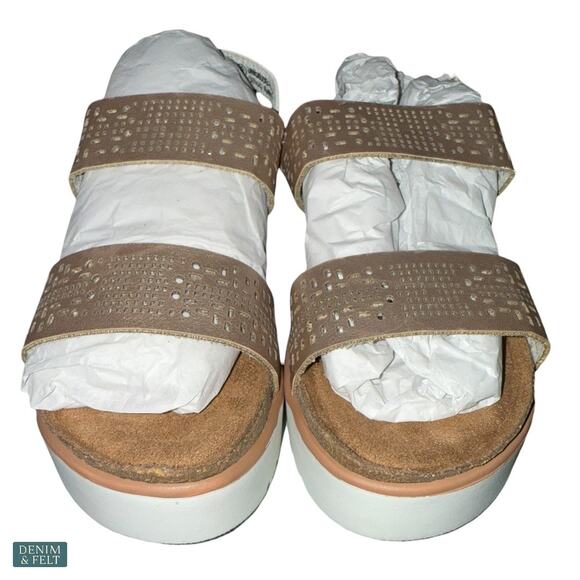 NEW Not Rated Rose Gold Platform Sandals Women’s 6 Cutout Straps Lightweight - Picture 3 of 9